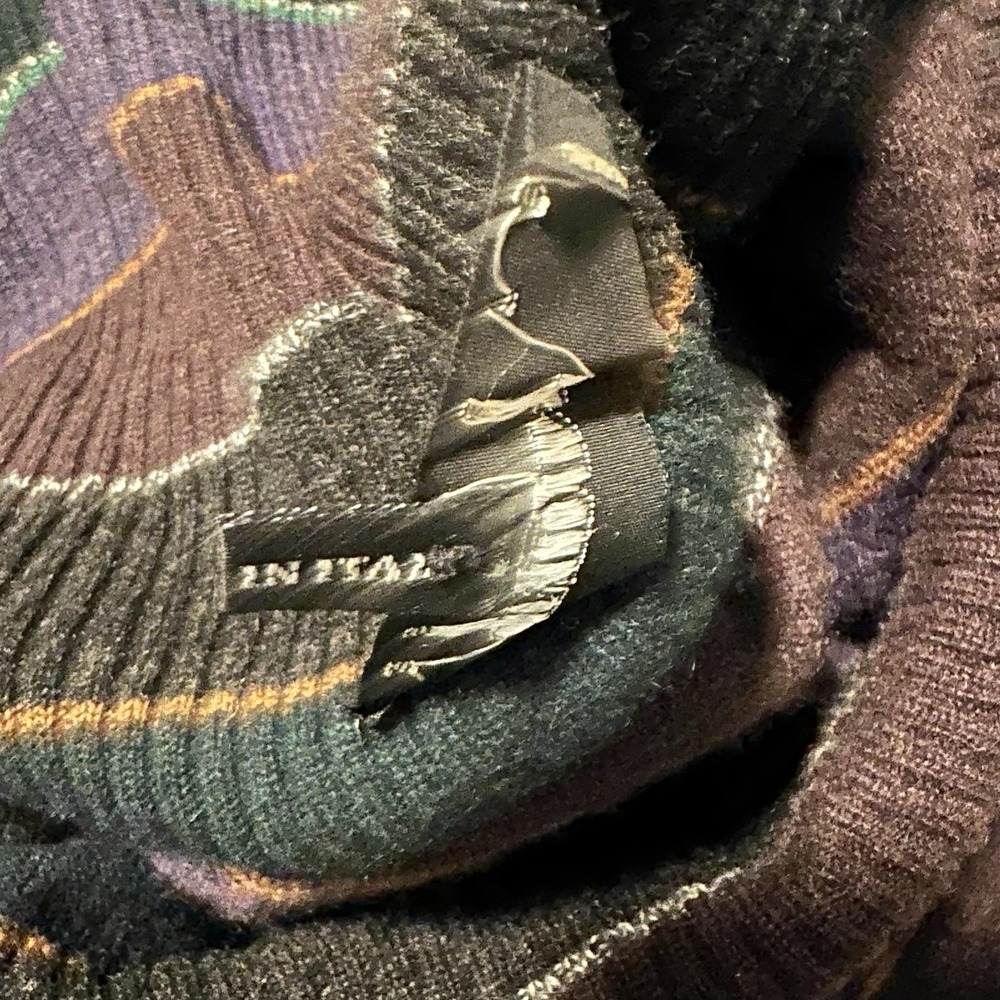 Cividini 100% Cashmere Striped Cowl Neck Sweater Italy IT 44 US M Purple Green - Picture 6 of 10